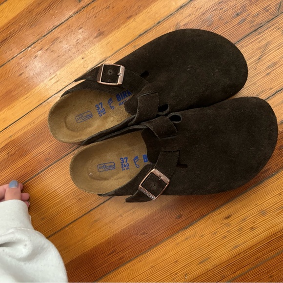 Birkenstock boston clogs in mocha color suede with softfoot bed size 37 6.5,6 - Picture 2 of 7